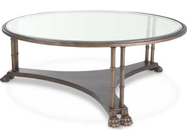 Eichholtz Lioness Round Bronze Bevelled Glass Coffee Table EICTM0073