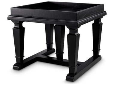 Eichholtz Americana Square Wood Black Veneer End Table EICTM0076