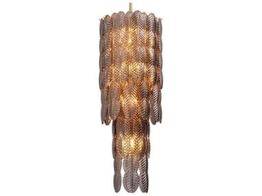 Eichholtz Sahure Brushed Brass Smoke Glass Tiered Linear Chandelier EICTM0106UL