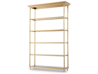 Eichholtz Watson Brushed Brass Clear Glass Display Cabinet EICTM0119