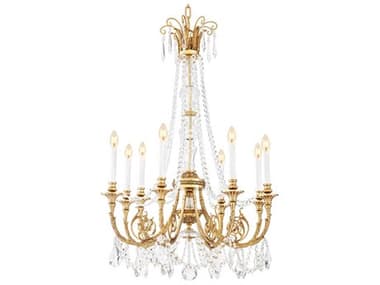 Eichholtz Duvaux Antique Gold Traditional Crystal Candelabra Chandelier EICTM0245UL