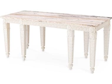 Eichholtz Croome Rectangular Antique White Marble Console Table EICTM0311