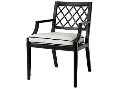 Eichholtz Outdoor Black Finish Sunbrella Canvas Dining Chair EIO113619
