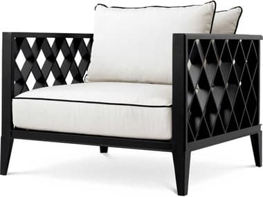 Eichholtz Outdoor Black Finish Sunbrella Canvas Lounge Chair EIO113621