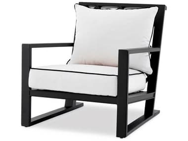 Eichholtz Outdoor Black Finish Sunbrella Canvas Lounge Chair EIO113641
