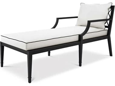 Eichholtz Outdoor Black Finish Sunbrella Canvas Chaise Lounge EIO113642
