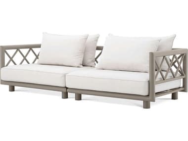Eichholtz Outdoor Greige Finish Sunbrella Canvas Sofa EIO114565