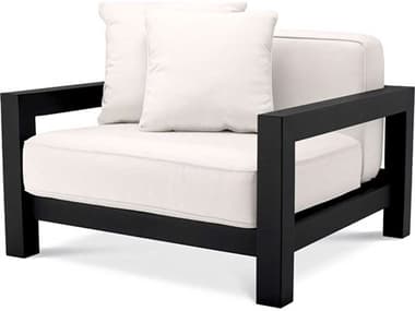 Eichholtz Outdoor Black Finish Sunbrella Canvas Lounge Chair EIO115005