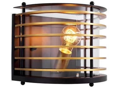 Eichholtz Outdoor Black Finish Antique Brass Clear Glass Light EIO116165UL