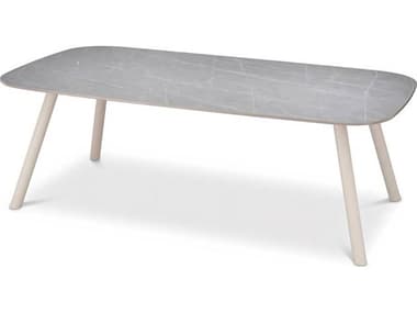 Eichholtz Outdoor Sand Finish Light Grey Ceramic Marble Look Top Dining Table EIO117085