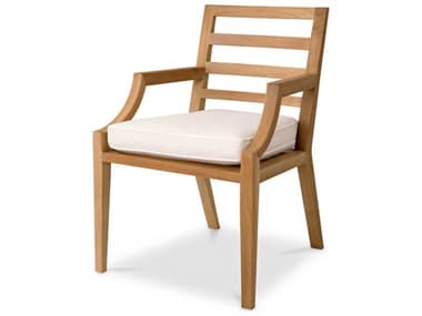 Eichholtz Outdoor Natural Teak Flores Off-white Dining Chair EIO117232