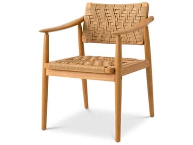 Eichholtz Outdoor Natural Teak Color Weave Dining Chair EIO117386