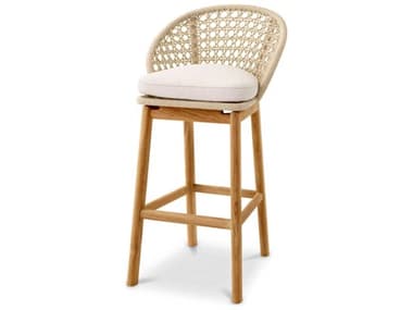 Eichholtz Outdoor Flores Off-white Natural Teak Cream Rope Bar Stool EIO118368