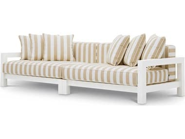 Eichholtz Outdoor Matte White Finish Florent Beige Sofa EIO119577