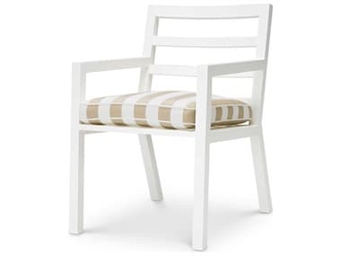 Eichholtz Outdoor Matte White Finish Florent Beige Dining Chair EIO119778