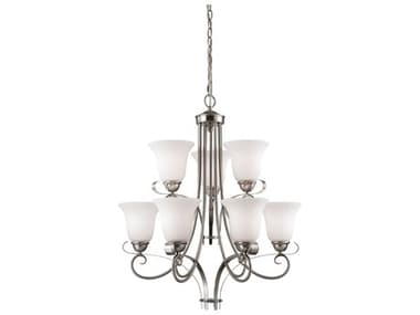 Elk Home Brighton 9-Light Brushed Nickel Bell Tiered Chandelier EK1009CH20