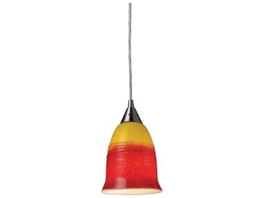 Elk Home Horizon 1-Light Satin Nickel Red Bell Mini Pendant EK102181FIR