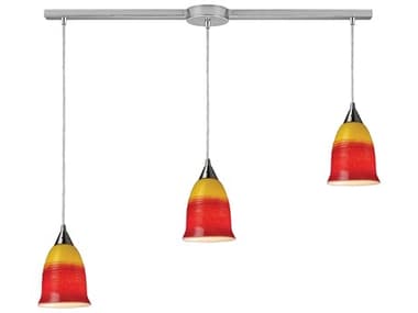 Elk Home Horizon 3-Light Satin Nickel Red Bell Island Pendant EK102183LFIR