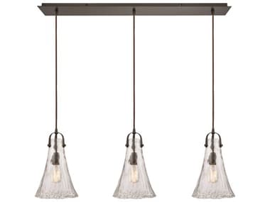 Elk Home Hand-formed Glass 3-Light Oil Rubbed Bronze Clear Bell Island Pendant EK105553LP