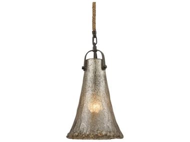Elk Home Hand Formed Glass 8" 1-Light Oil Rubbed Bronze Bell Pendant EK106511