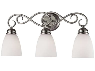 Elk Home 3-Light Brushed Nickel Glass Vanity Light EK1103BB20