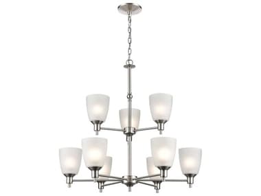 Elk Home Jackson 9-Light Brushed Nickel Bell Tiered Chandelier EK1309CH20