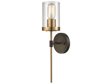Elk Home North Haven 17" Tall 1-Light Oil Rubbed Bronze satin Brass Glass Wall Sconce EK145501