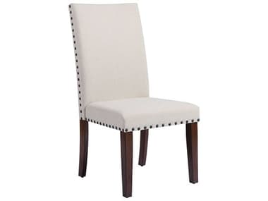 Elk Home Hudgins Acacia Wood White Fabric Upholstered Side Dining Chair EK16995