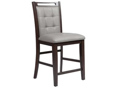 Elk Home Lyman Brown Gray Fabric Upholstered Acacia Wood Counter Stool EK16997