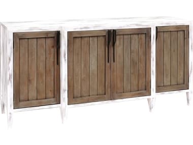 Elk Home 72" Mahogany Wood Weathered Tuscan Aged White Credenza Sideboard EK17290