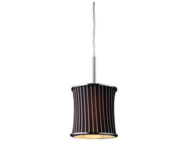 Elk Home Fabrique 1-Light Polished Chrome Black Drum Mini Pendant EK200211