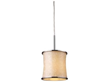 Elk Home Fabrique 1-Light Polished Chrome Brown Drum Mini Pendant EK200241