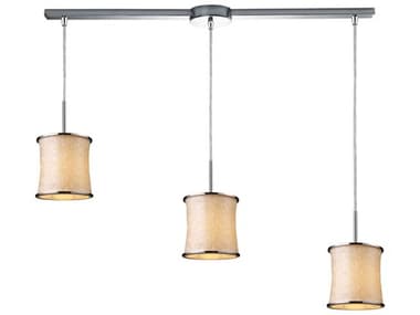 Elk Home Fabrique 3-Light Polished Chrome Brown Drum Island Pendant EK200243L