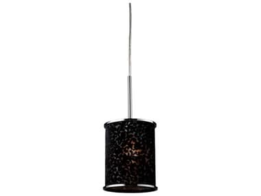 Elk Home Fabrique 1-Light Polished Chrome Black Drum Mini Pendant EK200461