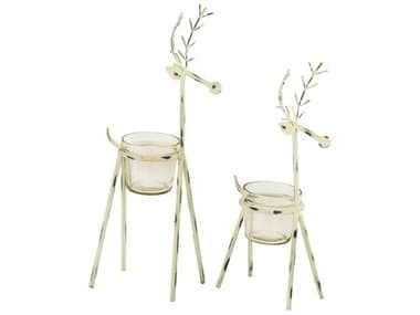 Elk Home Holiday Antique Zinc Snowhill Reindeer Lighting Set of 2 EK200908