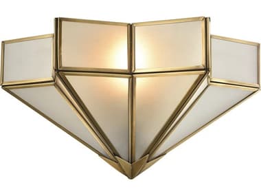 Elk Home Decostar 8" Tall 1-Light Brushed Brass Glass Wall Sconce EK220151