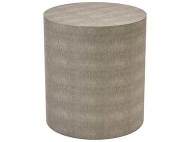 Elk Home 16" Round Wood Gray Faux Leather End Table EK3169120