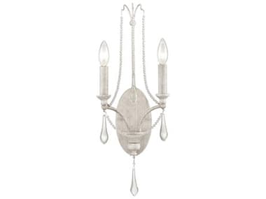 Elk Home French Parlor 24" Tall 2-Light Vintage White Crystal Glass Wall Sconce EK334712