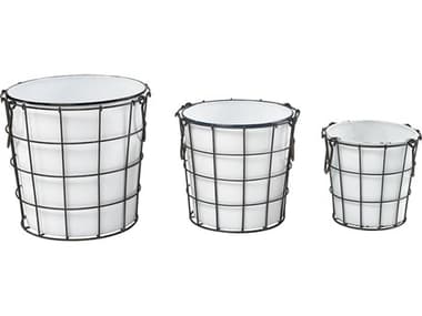 Elk Home Early Light White Dark Rust Bins (Set of 3) EK35110719S3