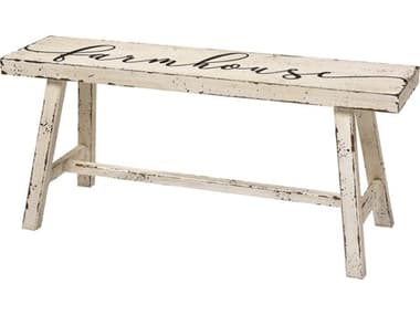 Elk Home Aged White Accent Bench EK35110726