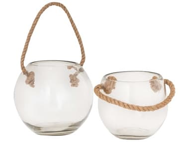 Elk Home Rusa Clear Natural Candle Holders Set of 2 EK404610