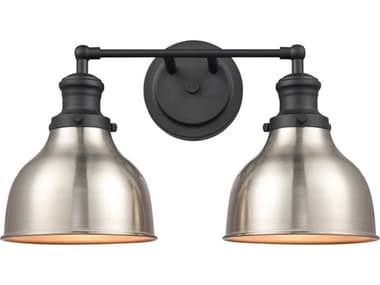 Elk Home Haralson 2-Light Charcoal Satin Nickel Vanity Light EK476312