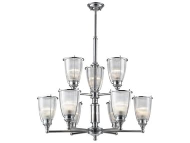 Elk Home Halophane 9-Light Polished Chrome Tiered Chandelier EK6000863