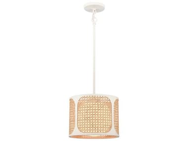 Elk Home 1-Light White Coral Glass Drum Mini Pendant EK631041