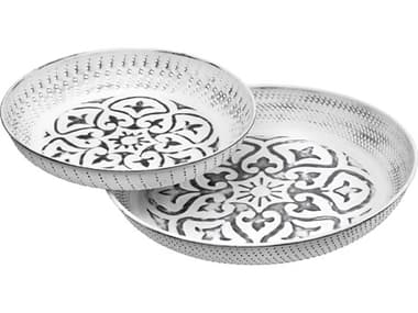 Elk Home Gray White Joslyn Decorative Plates Set of 2 EK639739
