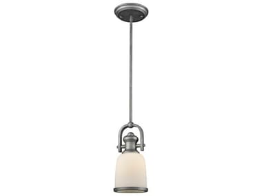 Elk Home Brooksdale 1-Light Weathered Zinc Gray Mini Pendant EK666811