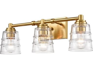 Elk Home Pulsate 21" Wide 3-Light Satin Brass Glass Vanity Light EK679723