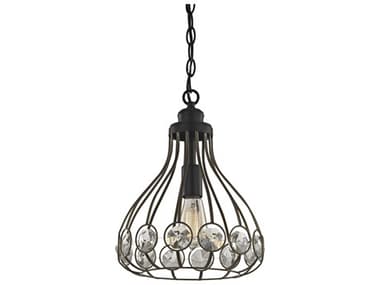 Elk Home Crystal Web 1-Light Gold Matte Black Mini Pendant EK811051