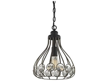 Elk Home Crystal Web 1-Light Gold Matte Black Mini Pendant EK811051LA