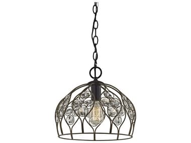 Elk Home Crystal Web 1-Light Gold Matte Black Bronze Mini Pendant EK811061